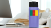 Cameroon Flag Sticker on a Water Bottle (New) example