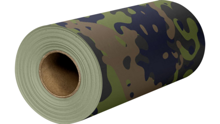 A roll of camouflage transfer vinyl.