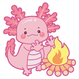 Campfire Axolotl Sticker