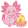 Campfire Axolotl Sticker