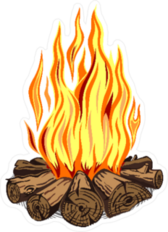 Campfire Cartoon Illustration Sticker