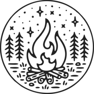 Camping Fire Sticker