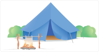 Camping In Summer Circle Sticker