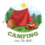 Camping Into The Wild Illustration Sticker
