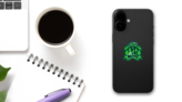Camping Is My Therapy Sticker on a Phone (New) example
