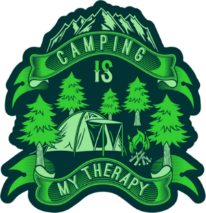 Camping Is My Therapy Sticker