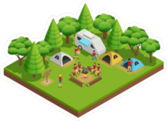 Camping Isometric Sticker