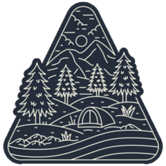 Camping Nature Adventure Triangle Sticker