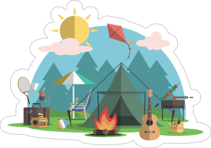 Campsite Fire Camping Sticker
