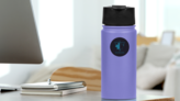 Canada Blue Logo Cannabis Sticker on a Water Bottle (New) example