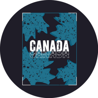 Canada Blue Logo Typography Sticker
