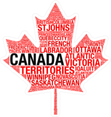 Canada Cities Maple Leaf Sticker