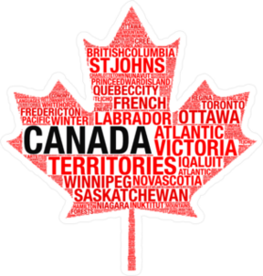 Canada Cities Maple Leaf Sticker