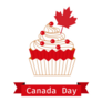 Canada Day Cupcake With Red Maple Leaf Sticker
