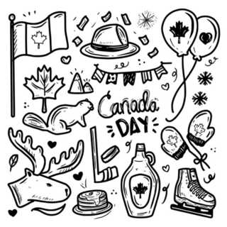 Canada Day Icon Doodle Drawing Sticker