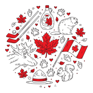 Canada Doodle Moose Sticker