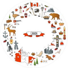 Canada Doodles Circle Sticker
