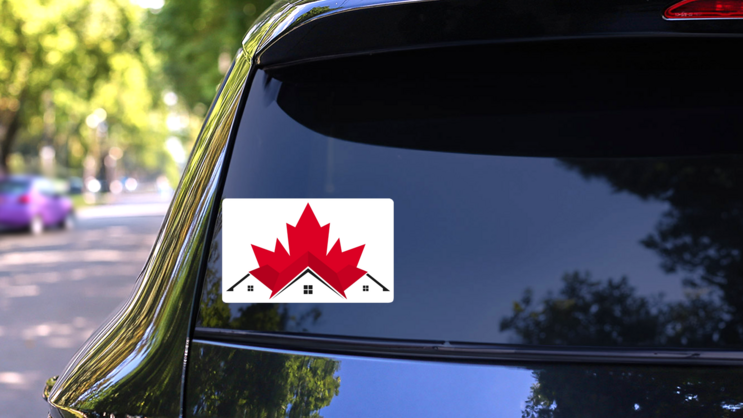 Canada Home Roof Sticker on a Rear Car Window (New) example