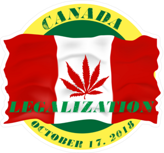 Canada Legalization Of Cannabis Flag Sticker