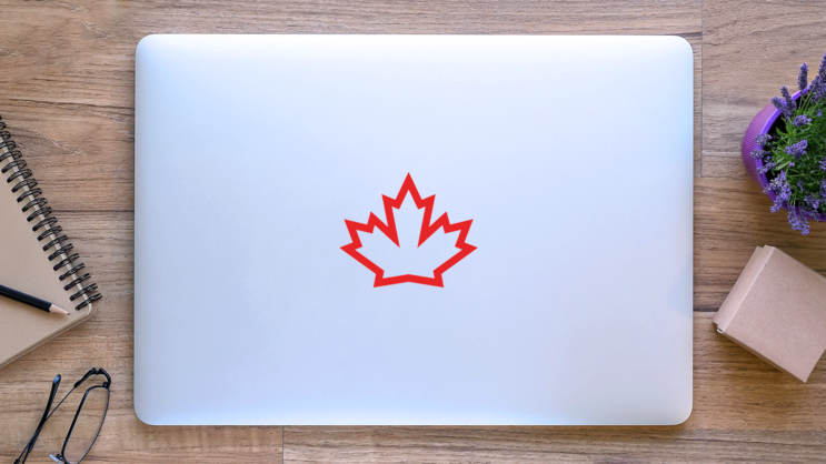 Canada Maple Icon Sticker on a Laptop (New) example
