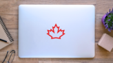 Canada Maple Icon Sticker on a Laptop (New) example