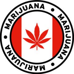 Canada Marijuana Flag Circle Sticker