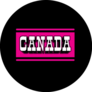 Canada Typography Pink On Black Sticker