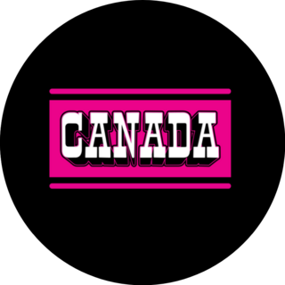 Canada Typography Pink On Black Sticker