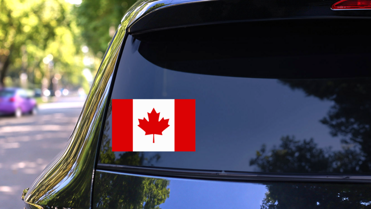 Canada Vector Flag Vector Illustration Sticker on a Rear Car Window (New) example