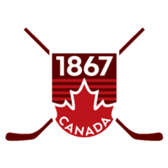 Canadian Confederation Badge with Hockey Stickers Sticker