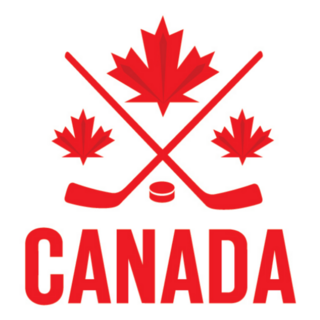 Canadian Hockey Icon with Red Maple Leaves Sticker