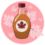 Canadian Maple Syrup Glass Bottle On Pink Sticker