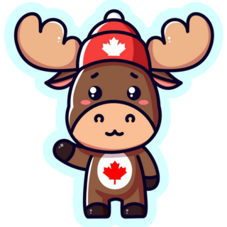 Canadian Moose Waiving Sticker