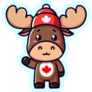 Canadian Moose Waiving Sticker
