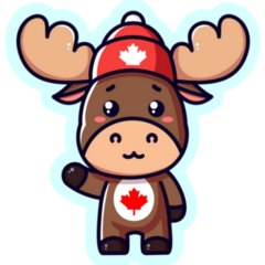 Canadian Moose Waiving Sticker