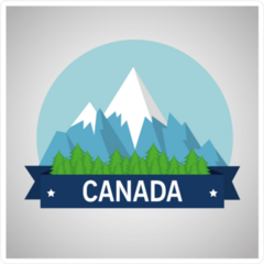Canadian Mountains With Snow Sticker