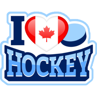 Canadian Team I love Hockey Sticker