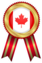 Canadian Winner Badge With Red Ribbon Sticker