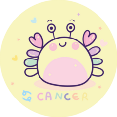 Cancer Horoscope Tattoo Crab Love Sticker