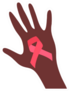 Cancer Ribbon In Girls Hand Illustration Sticker