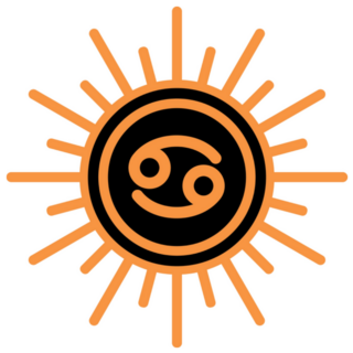Cancer Zodiac Astrology Sunburst Sticker