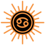 Cancer Zodiac Astrology Sunburst Sticker