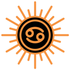 Cancer Zodiac Astrology Sunburst Sticker