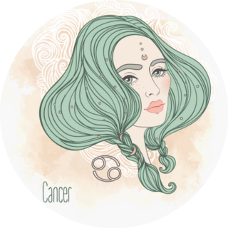 Cancer Zodiac Beautiful Girl Boho Style Sticker