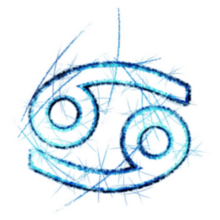 Cancer Zodiac Blue Symbol On White Sticker