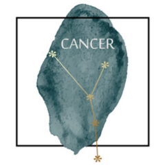 Cancer, Zodiac Constellation On Watercolor Sticker