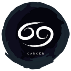 Cancer Zodiac In Ink Grunge Sticker