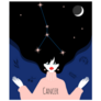 Cancer Zodiacal Constellation With Bright Stars Sticker