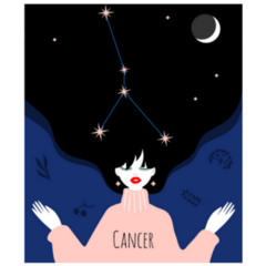 Cancer Zodiacal Constellation With Bright Stars Sticker