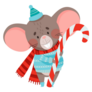Candy Cane Mouse Sticker